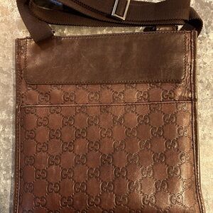 Vintage GUCCI Rare Monogram Crossbody Messenger Bag